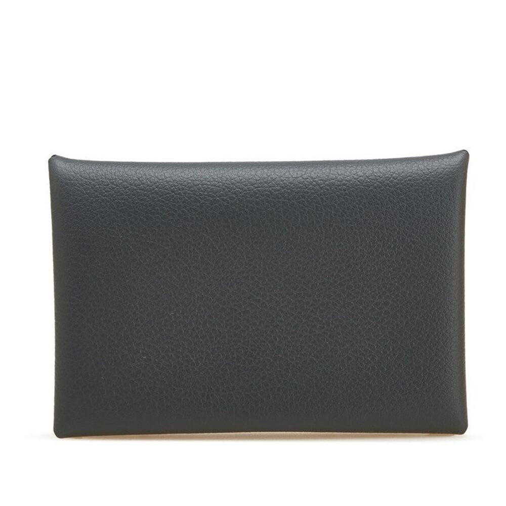 Hermes Calvi Coin Case Card Holder Veau Epsom Gray